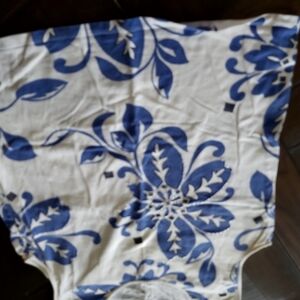 Tan Jay beaded blue and white top/B2B